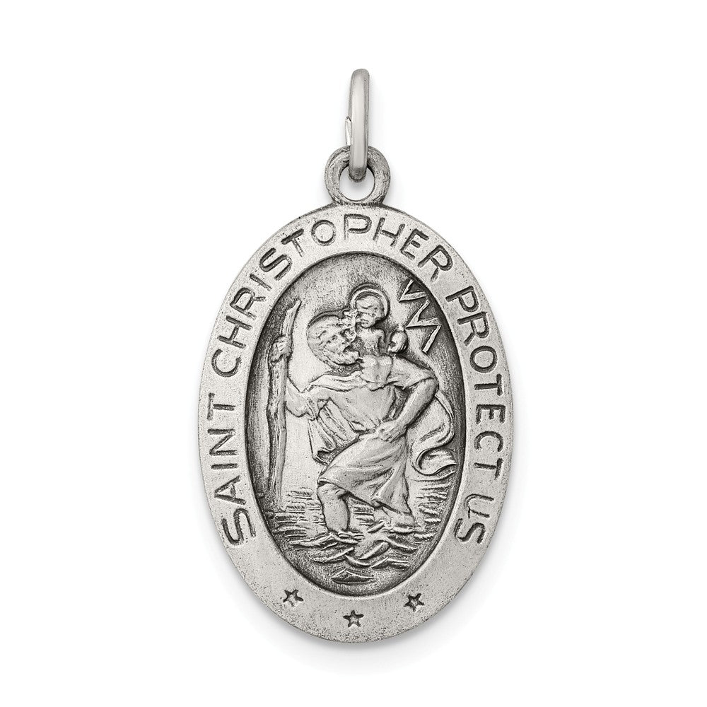 Serge Denimes Silver St Christopher Necklace | Silver | S-ST-CHR-NEC